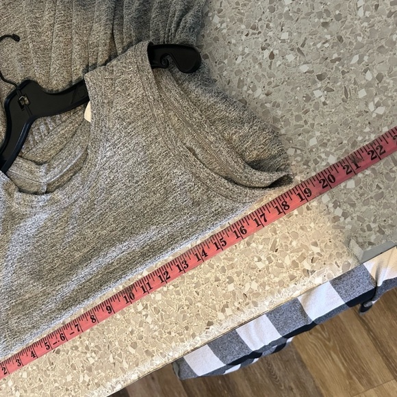 Gap Fit & Flare Jersey-Knit Heather Gray Sleeveless Dress Back Cut out Large - Picture 7 of 9